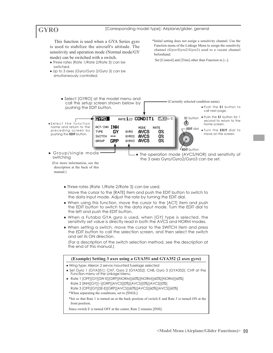 Gyro | Futaba 12FG User Manual | Page 99 / 127