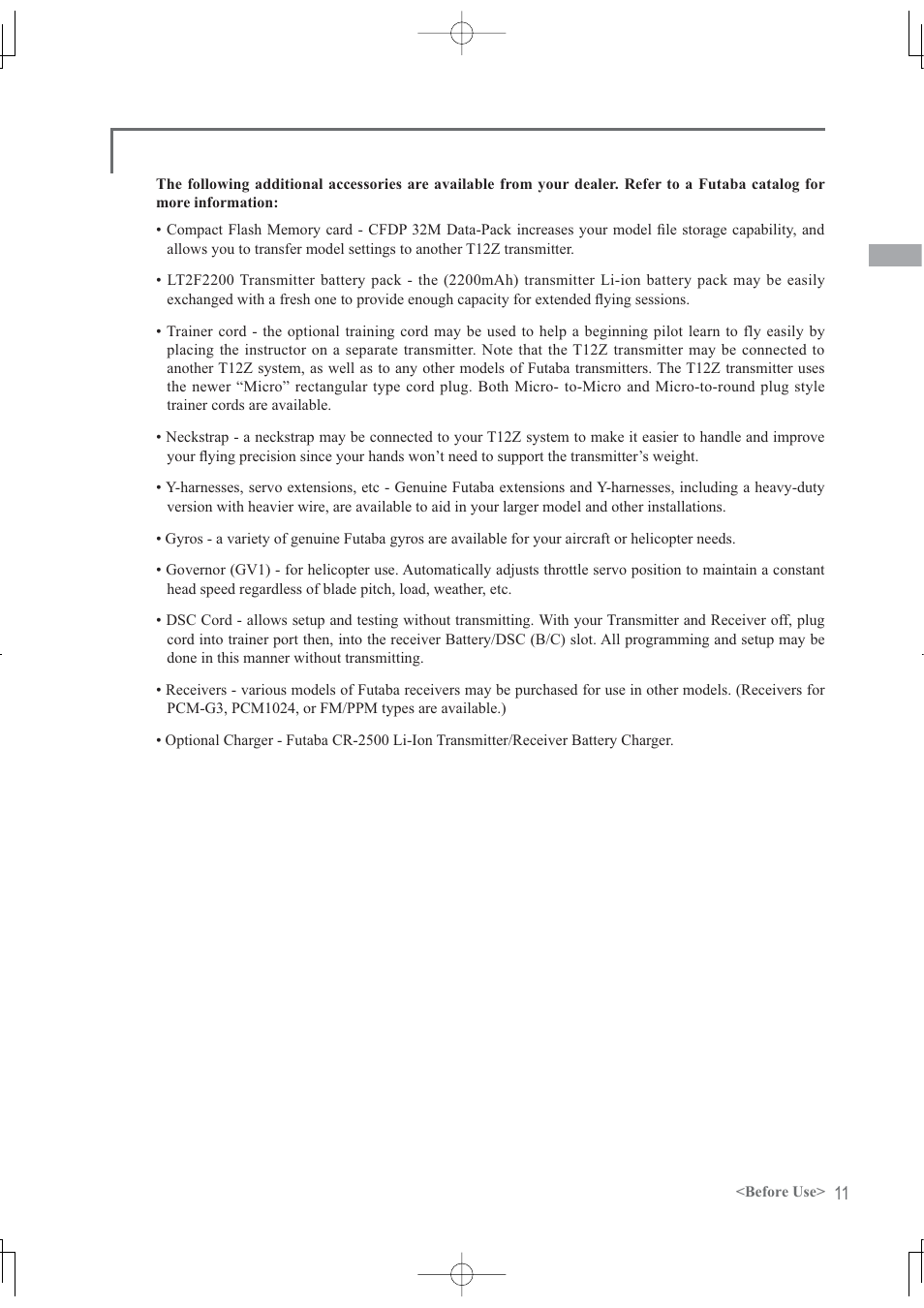 Futaba 12Z User Manual | Page 11 / 127