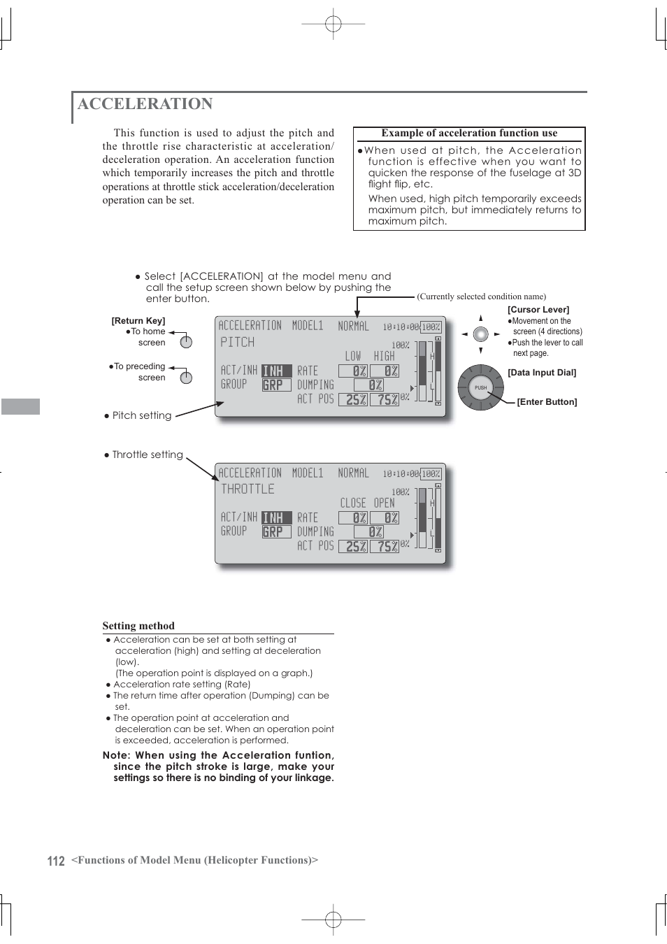 Acceleration | Futaba 12Z User Manual | Page 112 / 127