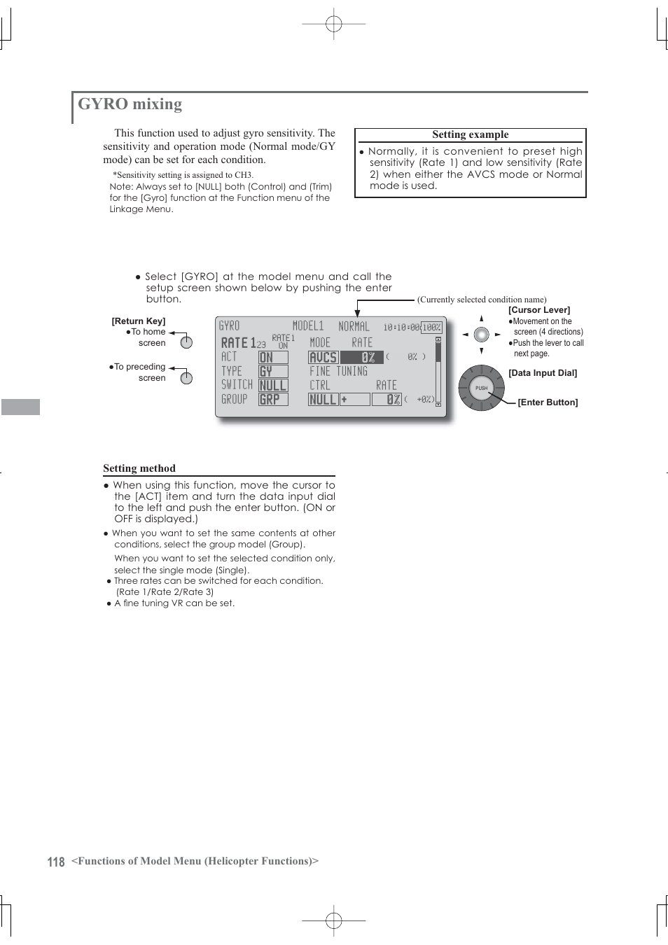 Gyro mixing | Futaba 12Z User Manual | Page 118 / 127