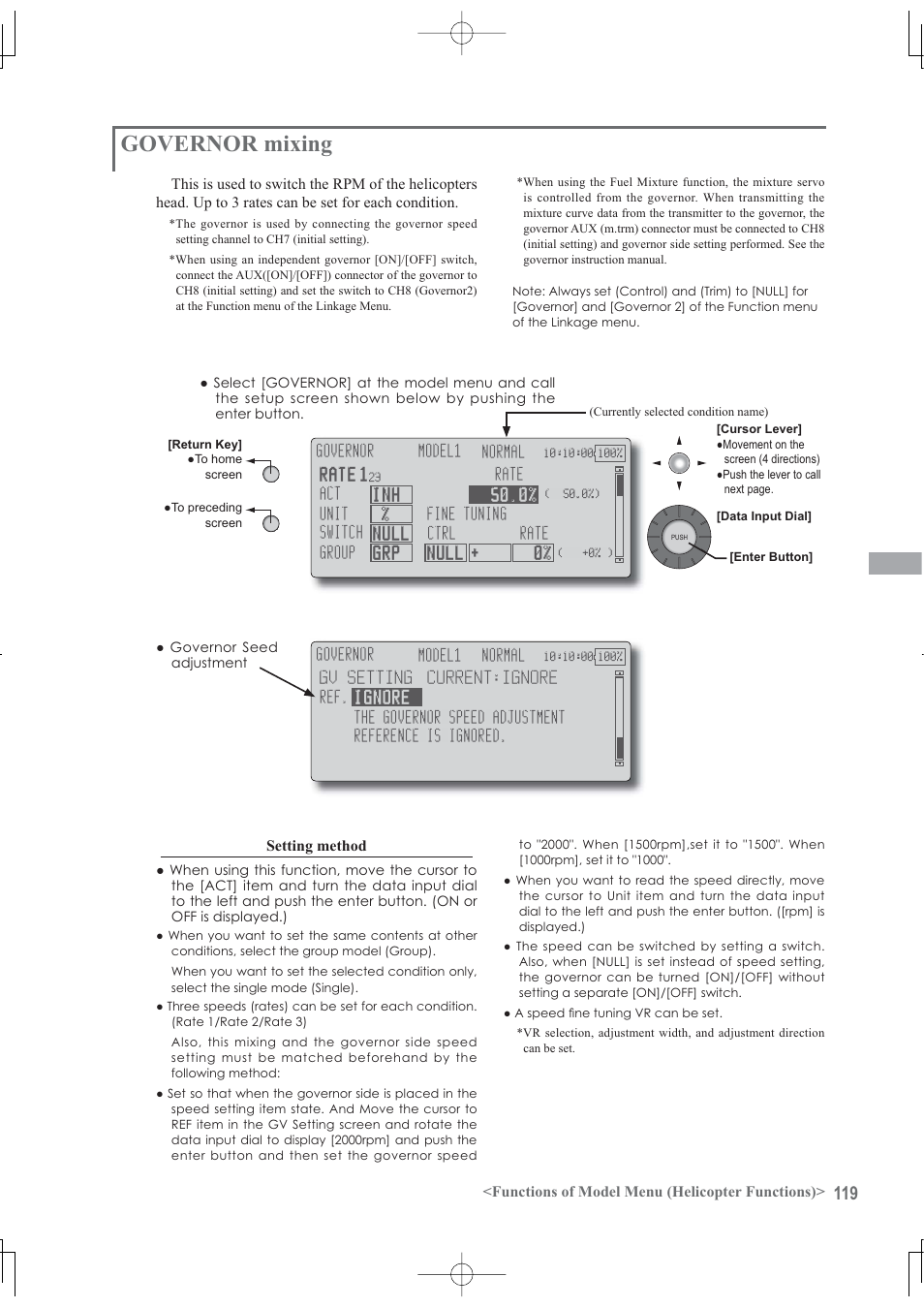 Governor mixing | Futaba 12Z User Manual | Page 119 / 127