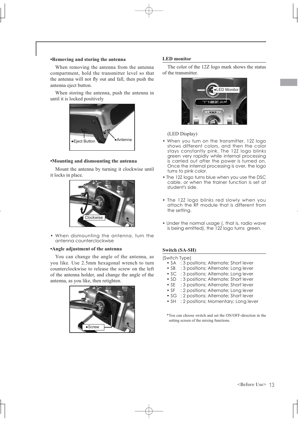 Futaba 12Z User Manual | Page 13 / 127