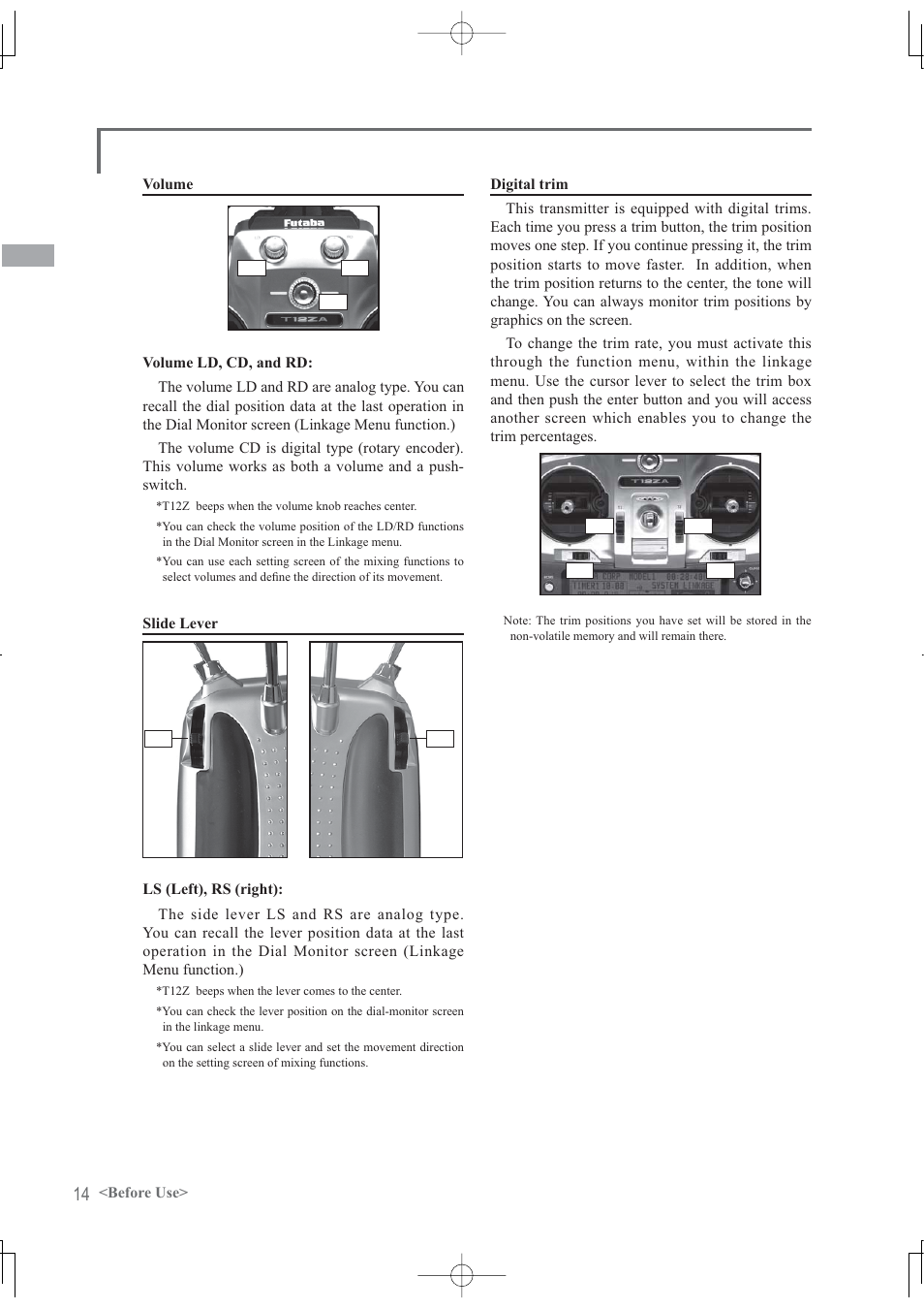 Futaba 12Z User Manual | Page 14 / 127