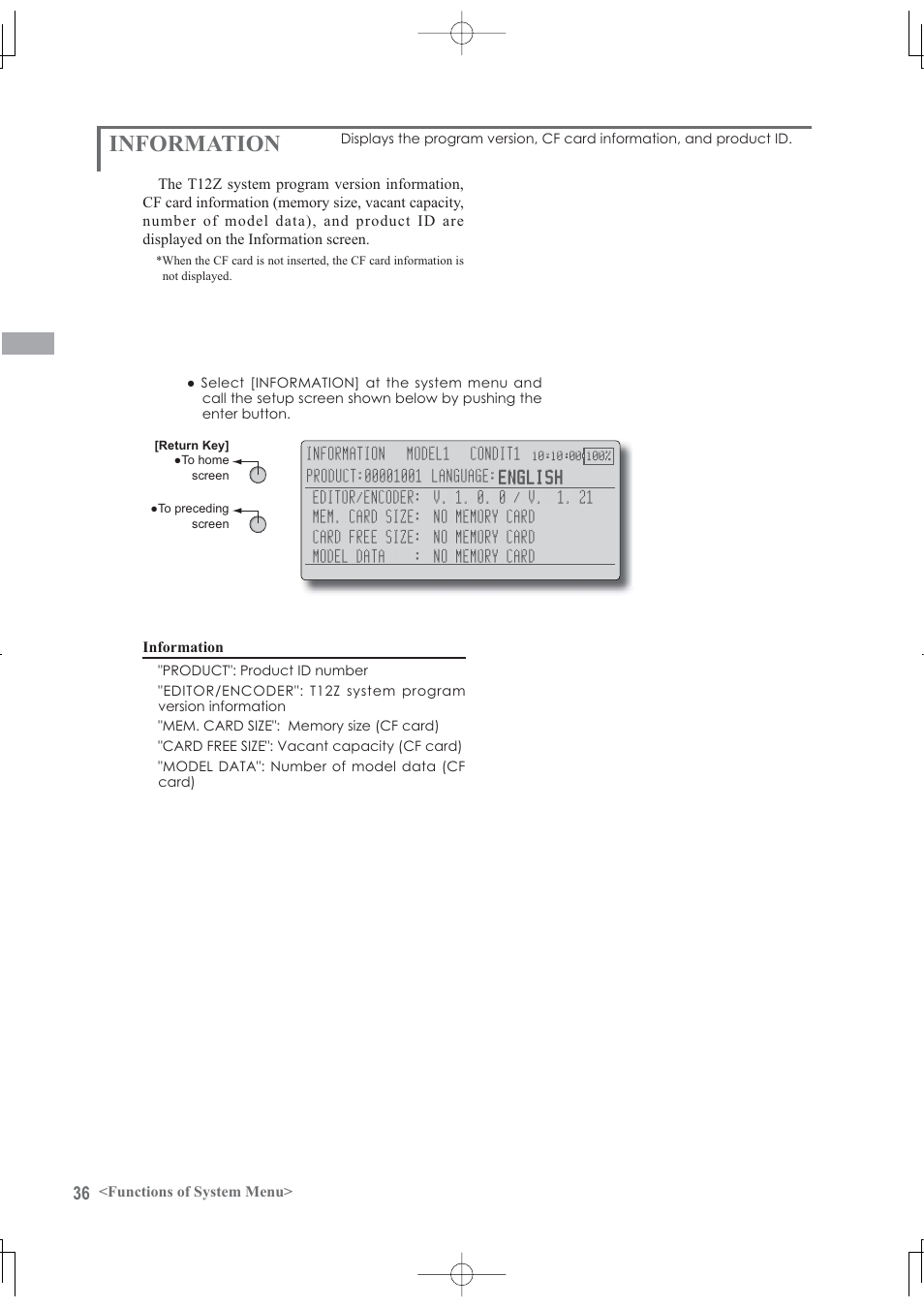 Information | Futaba 12Z User Manual | Page 36 / 127