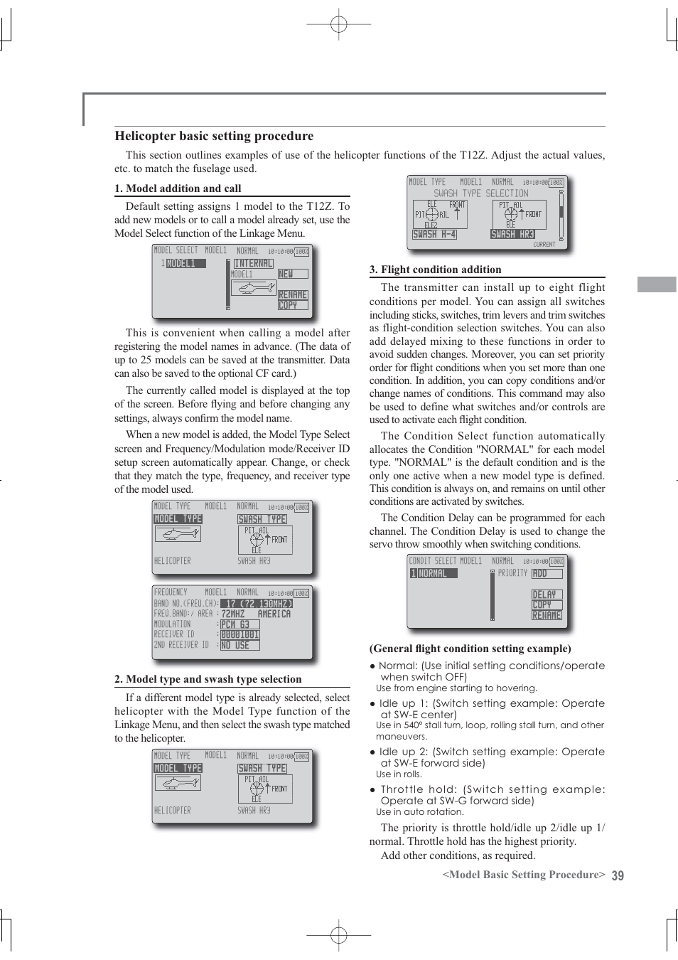 Helicopter basic setting procedure | Futaba 12Z User Manual | Page 39 / 127