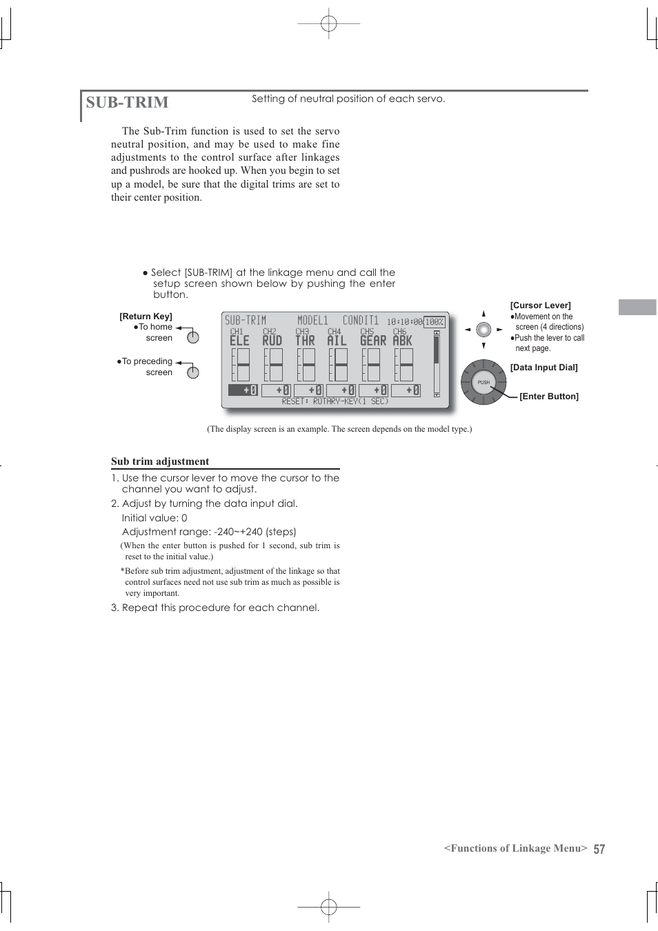 Sub-trim | Futaba 12Z User Manual | Page 57 / 127