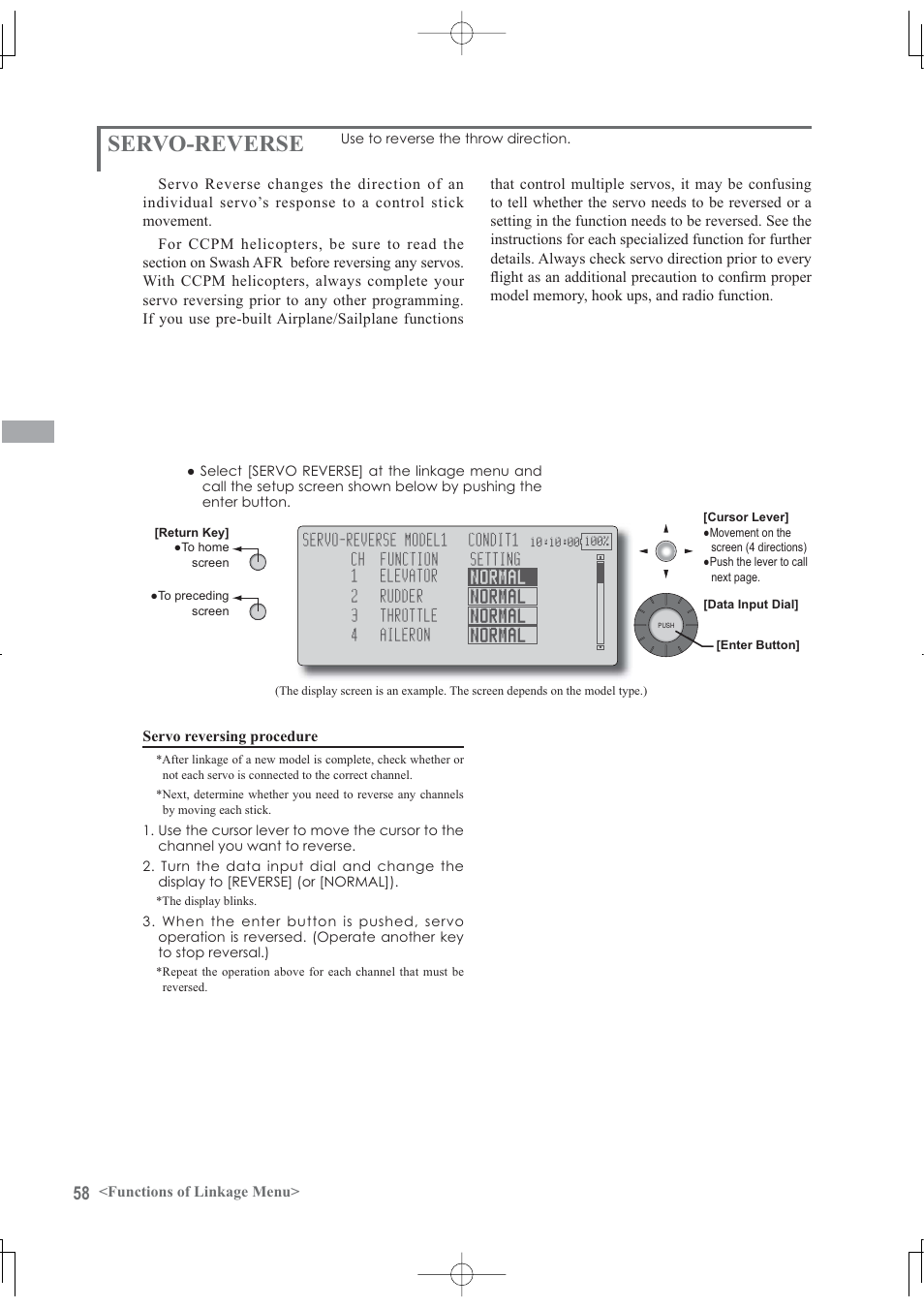 Servo-reverse | Futaba 12Z User Manual | Page 58 / 127