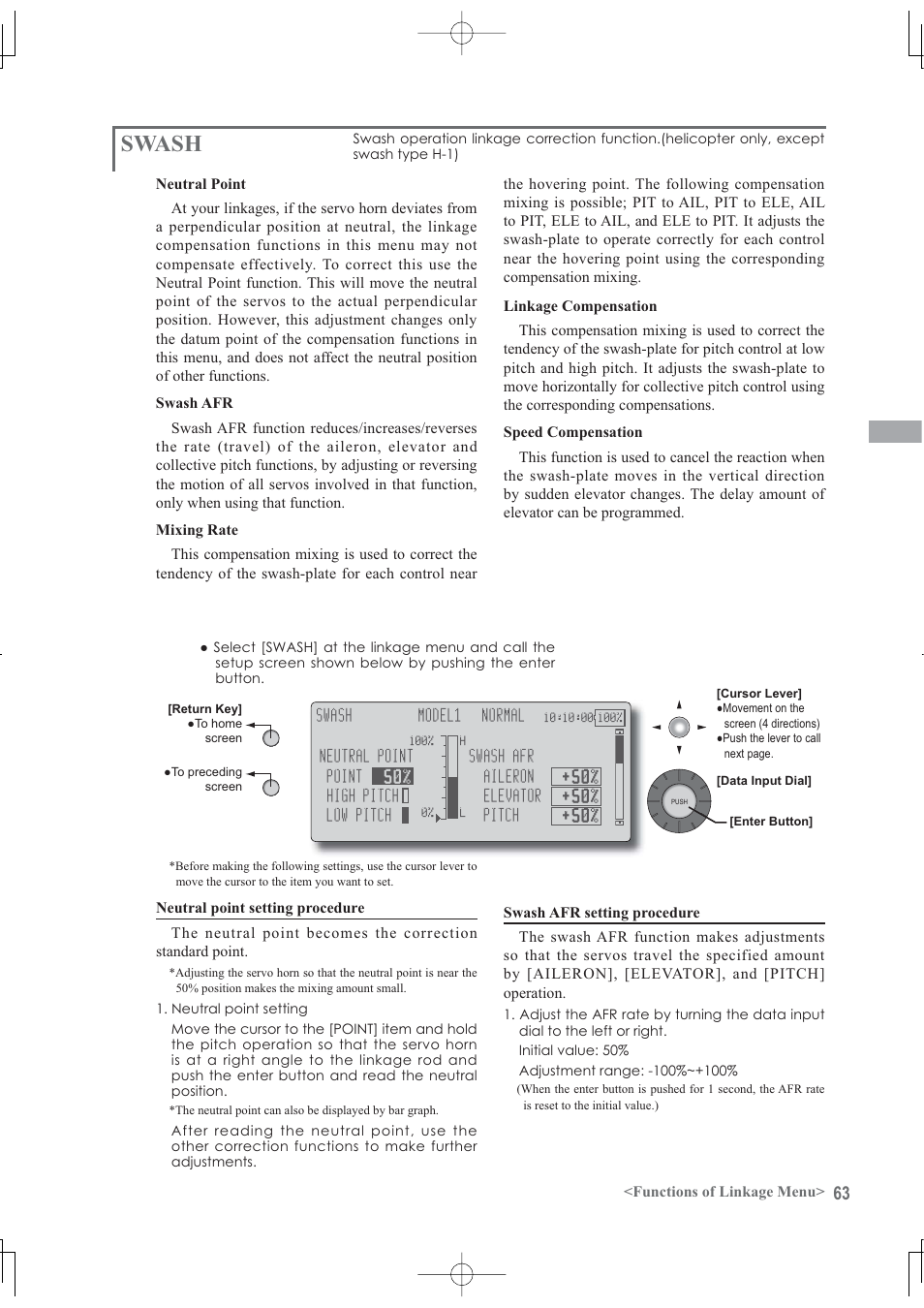 Swash | Futaba 12Z User Manual | Page 63 / 127