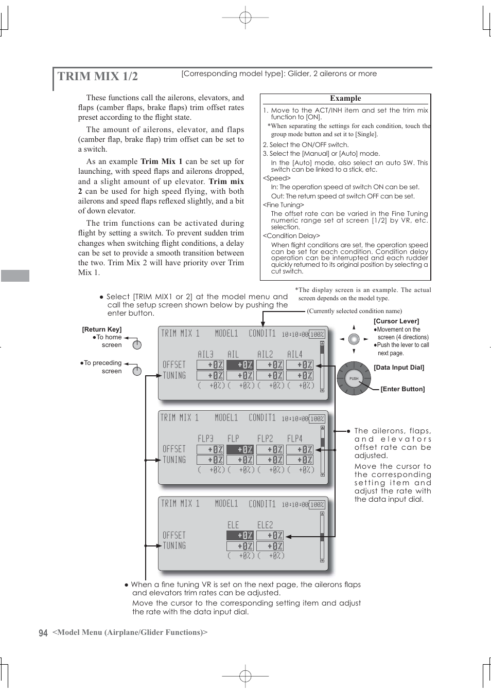 Trim mix 1/2 | Futaba 12Z User Manual | Page 94 / 127