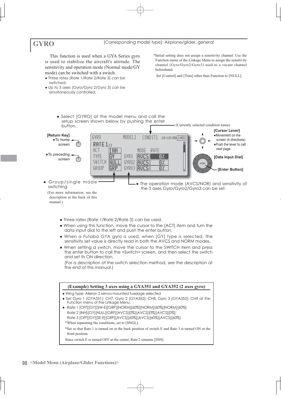 Gyro | Futaba 12Z User Manual | Page 98 / 127