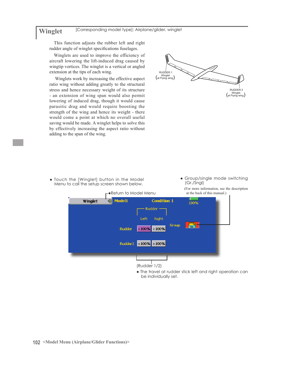 Winglet | Futaba 14MZ User Manual | Page 102 / 127