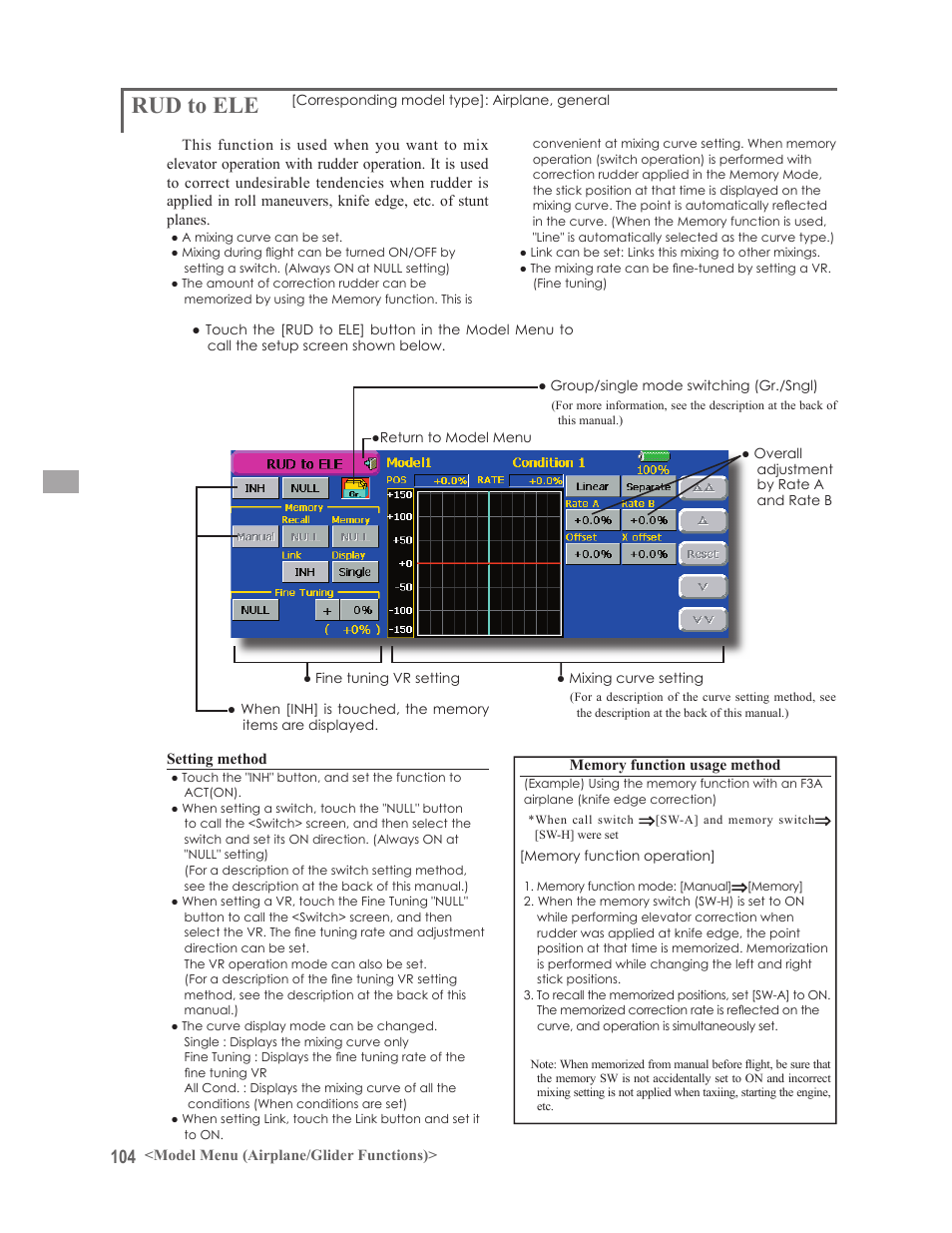 Rud to ele | Futaba 14MZ User Manual | Page 104 / 127