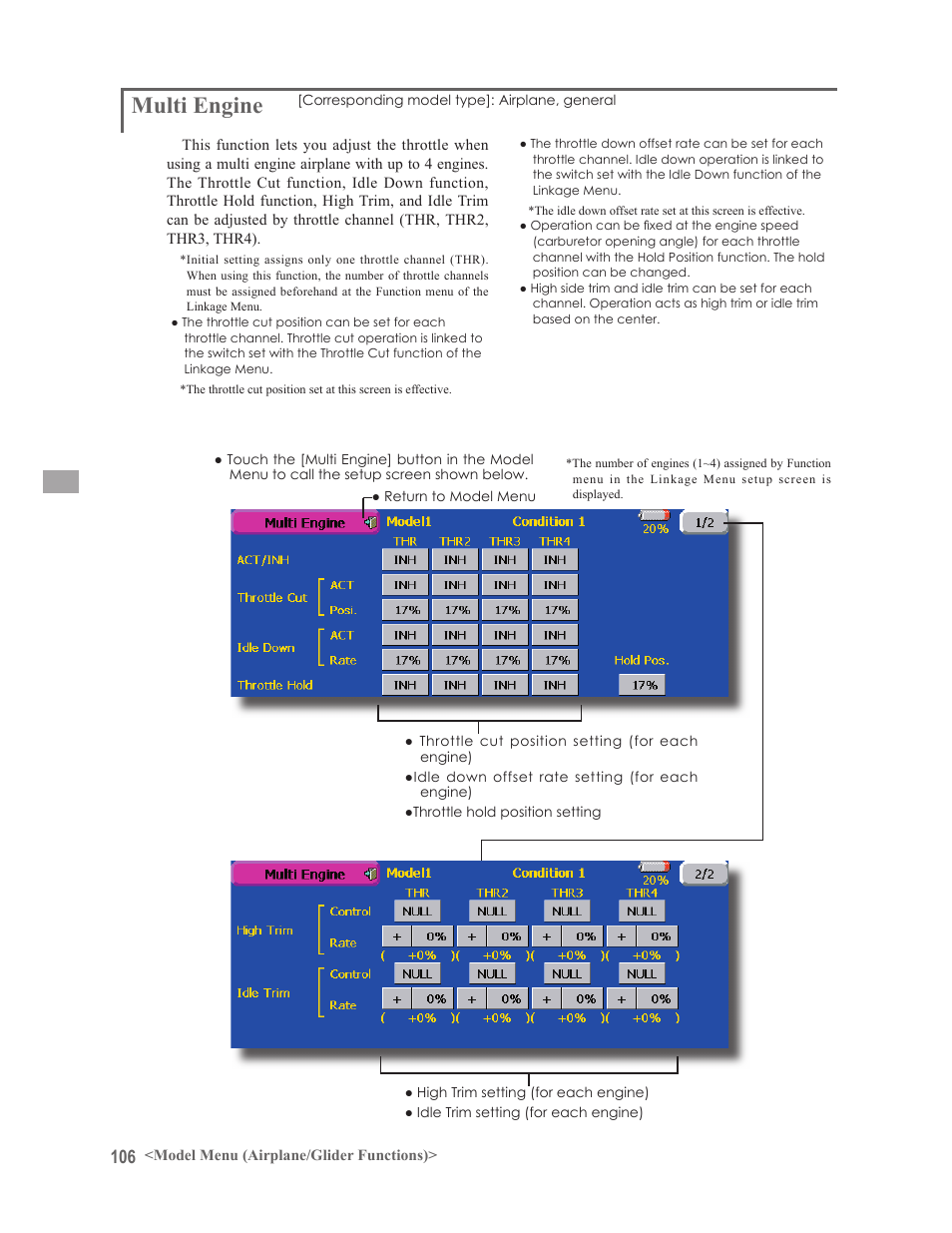 Multi engine | Futaba 14MZ User Manual | Page 106 / 127