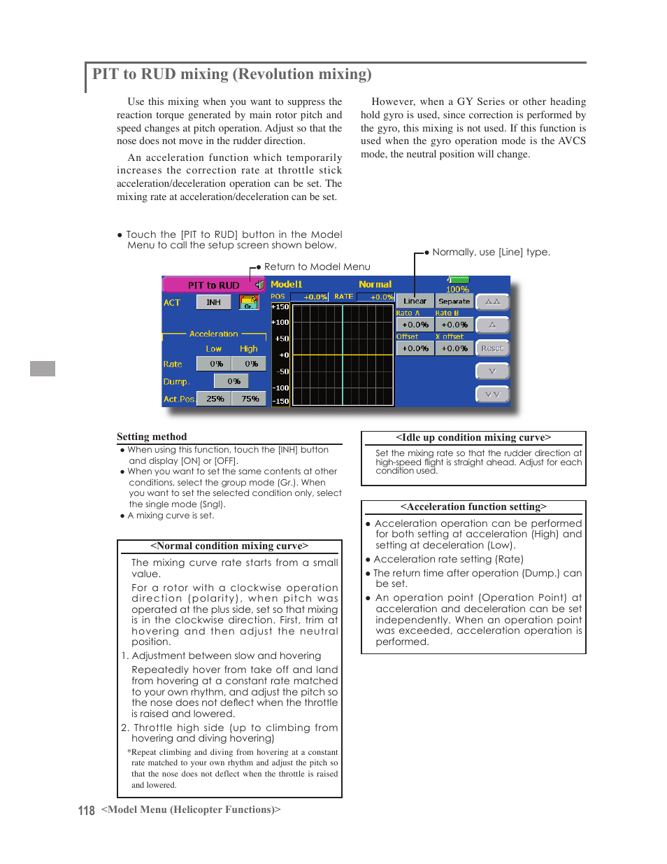 Pit to rud mixing (revolution mixing) | Futaba 14MZ User Manual | Page 118 / 127