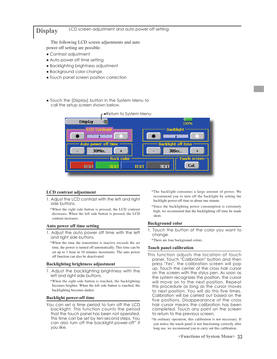 Display | Futaba 14MZ User Manual | Page 33 / 127