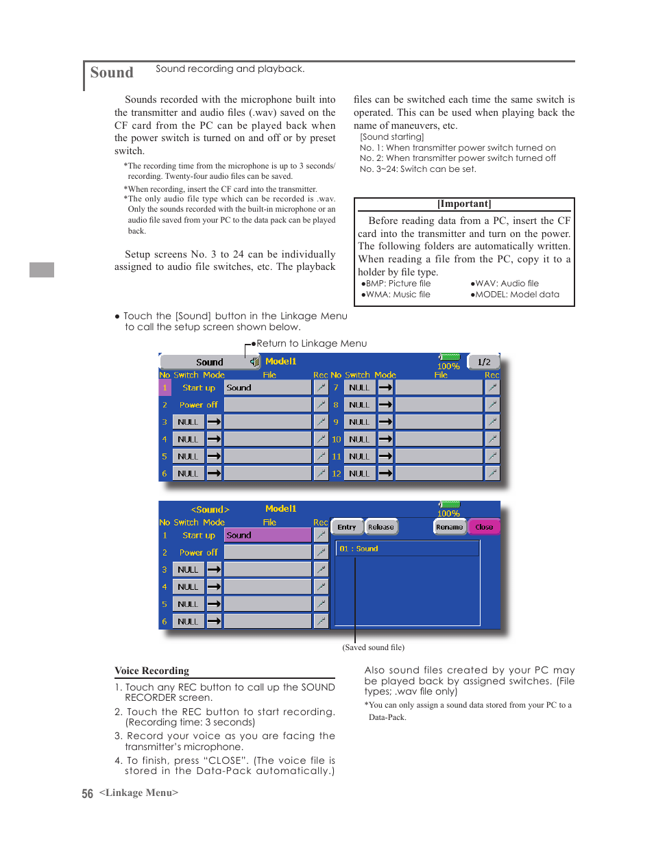 Sound | Futaba 14MZ User Manual | Page 56 / 127