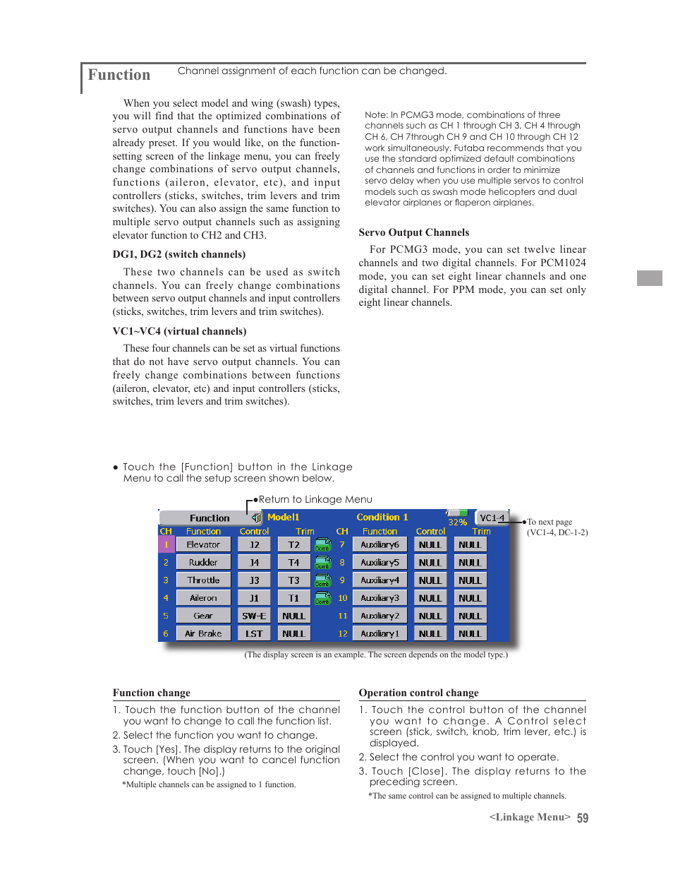 Function | Futaba 14MZ User Manual | Page 59 / 127