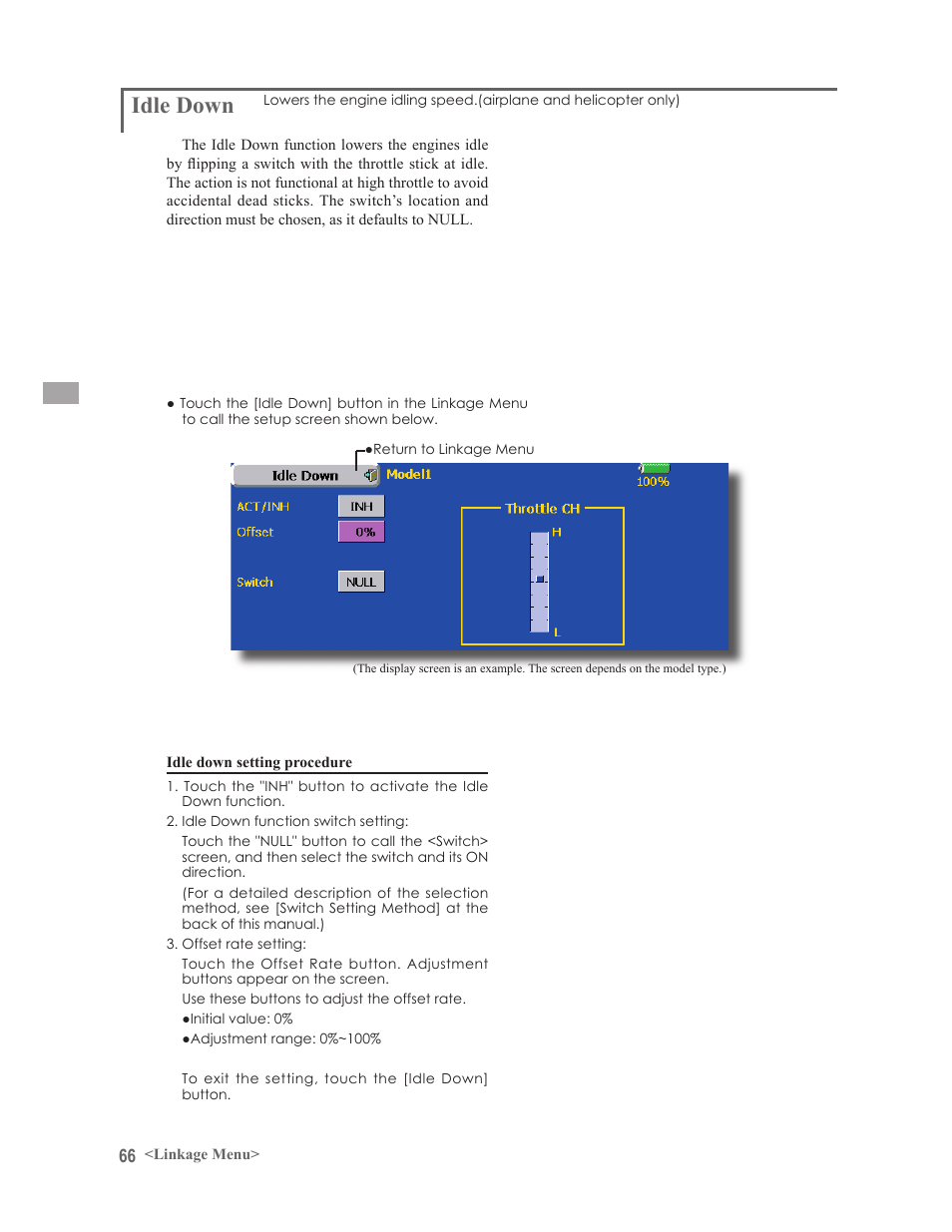 Idle down | Futaba 14MZ User Manual | Page 66 / 127