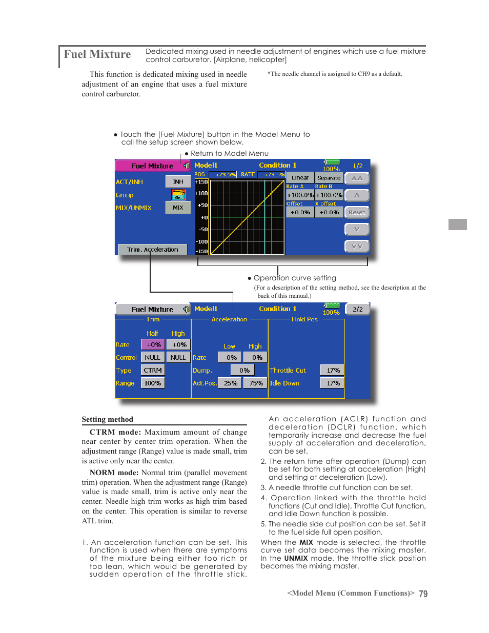 Fuel mixture | Futaba 14MZ User Manual | Page 79 / 127