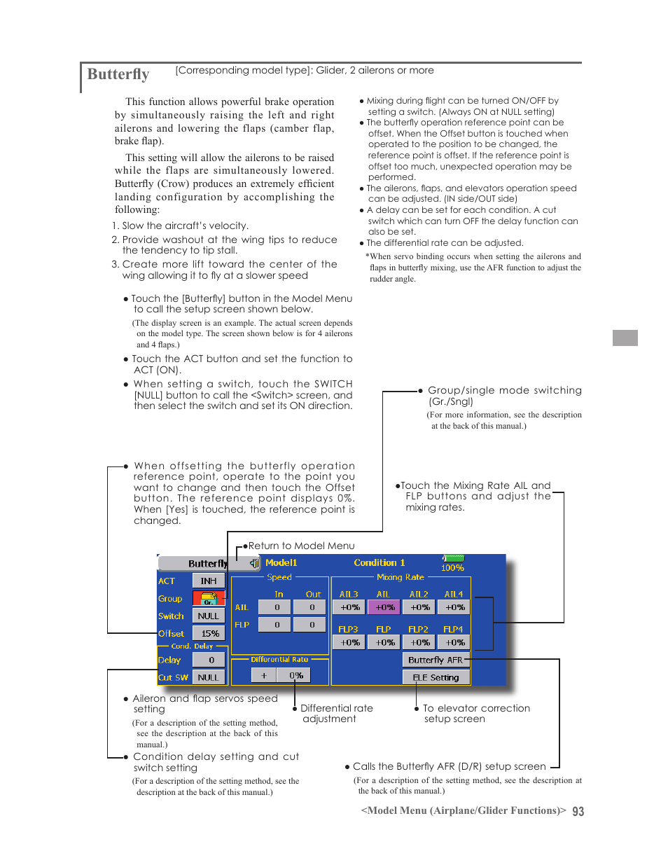 Butterfl y | Futaba 14MZ User Manual | Page 93 / 127