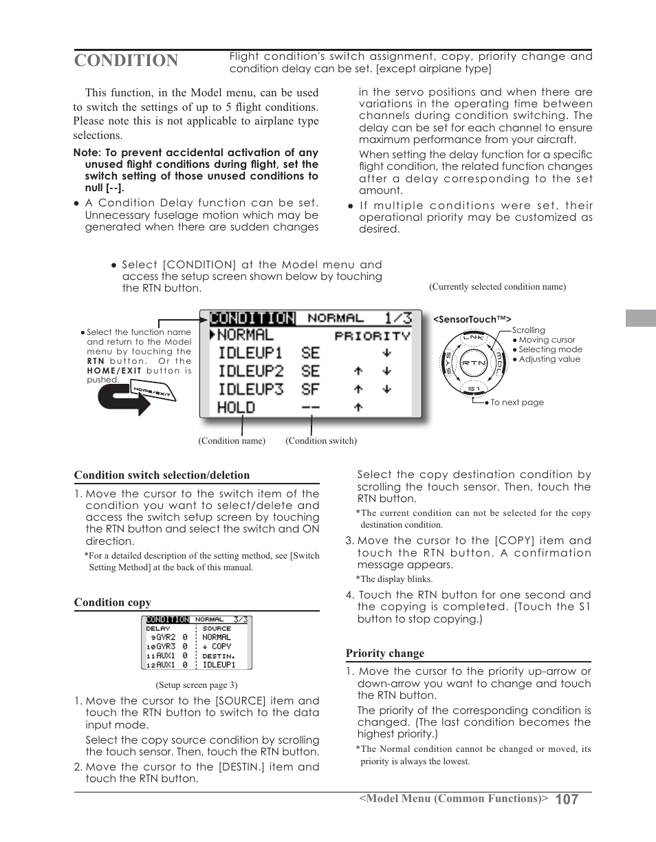 Condition | Futaba 14SG 2.4GHz User Manual | Page 108 / 169