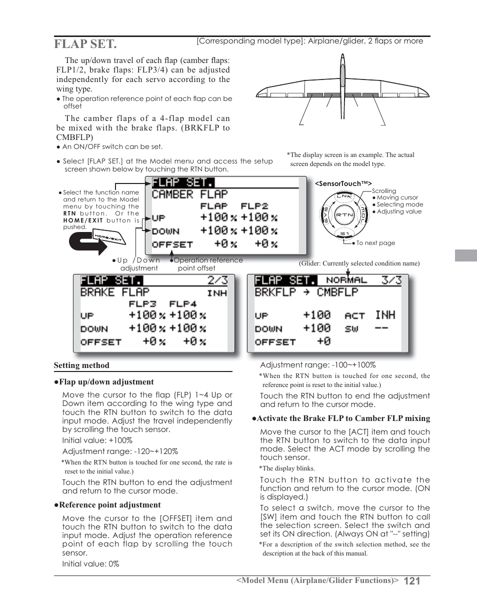 Flap set | Futaba 14SG 2.4GHz User Manual | Page 122 / 169