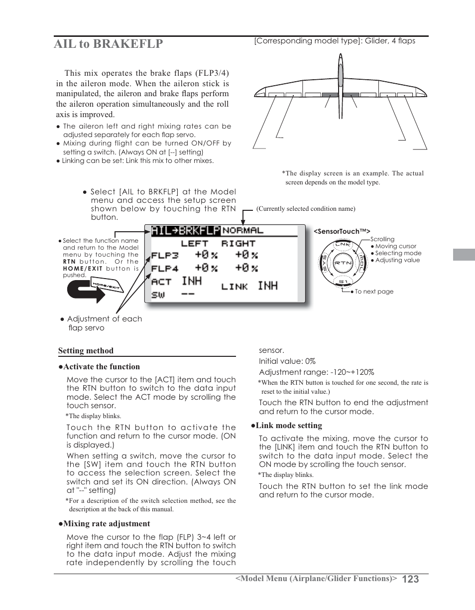 Ail to brakeflp | Futaba 14SG 2.4GHz User Manual | Page 124 / 169