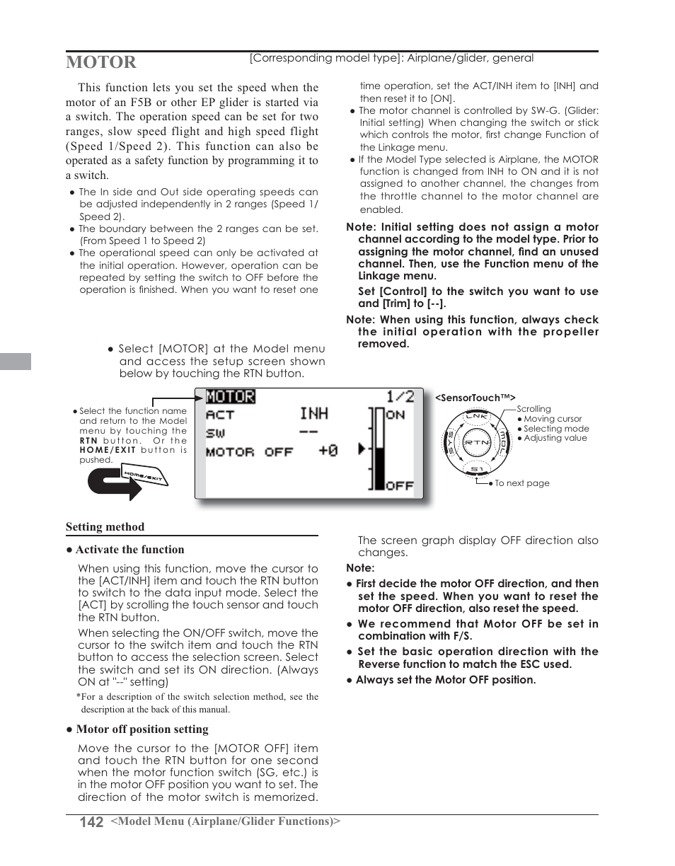Motor | Futaba 14SG 2.4GHz User Manual | Page 143 / 169