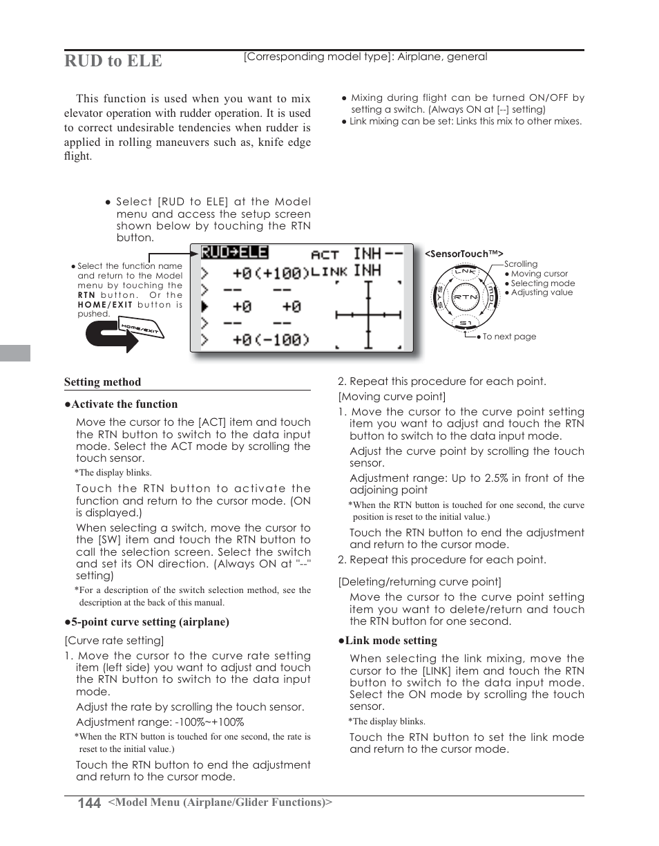 Rud to ele | Futaba 14SG 2.4GHz User Manual | Page 145 / 169