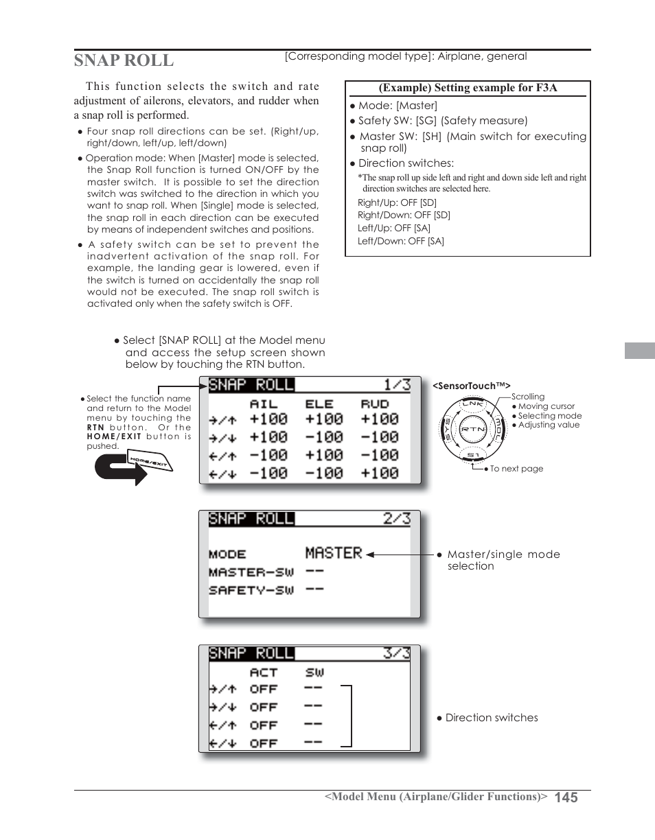 Snap roll | Futaba 14SG 2.4GHz User Manual | Page 146 / 169