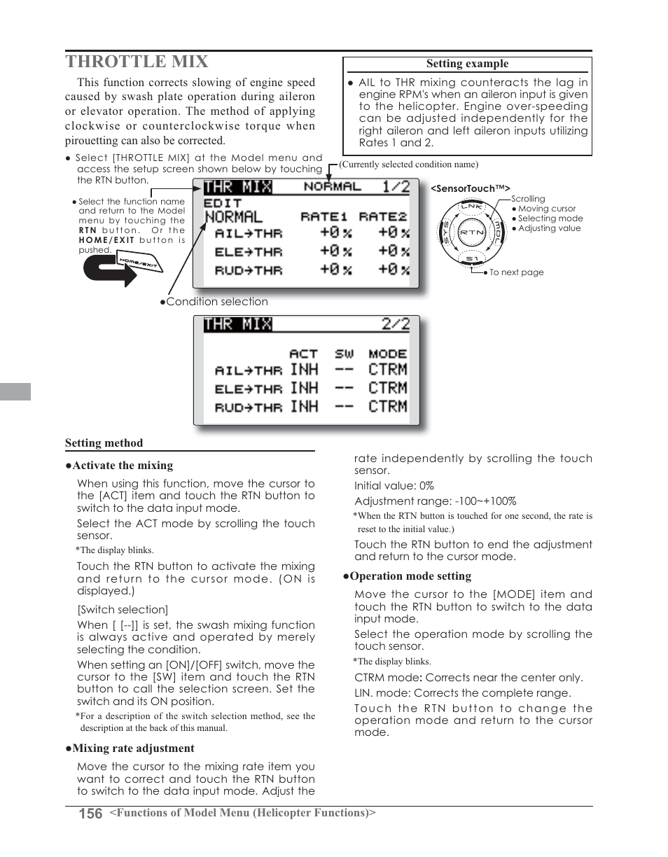 Throttle mix | Futaba 14SG 2.4GHz User Manual | Page 157 / 169