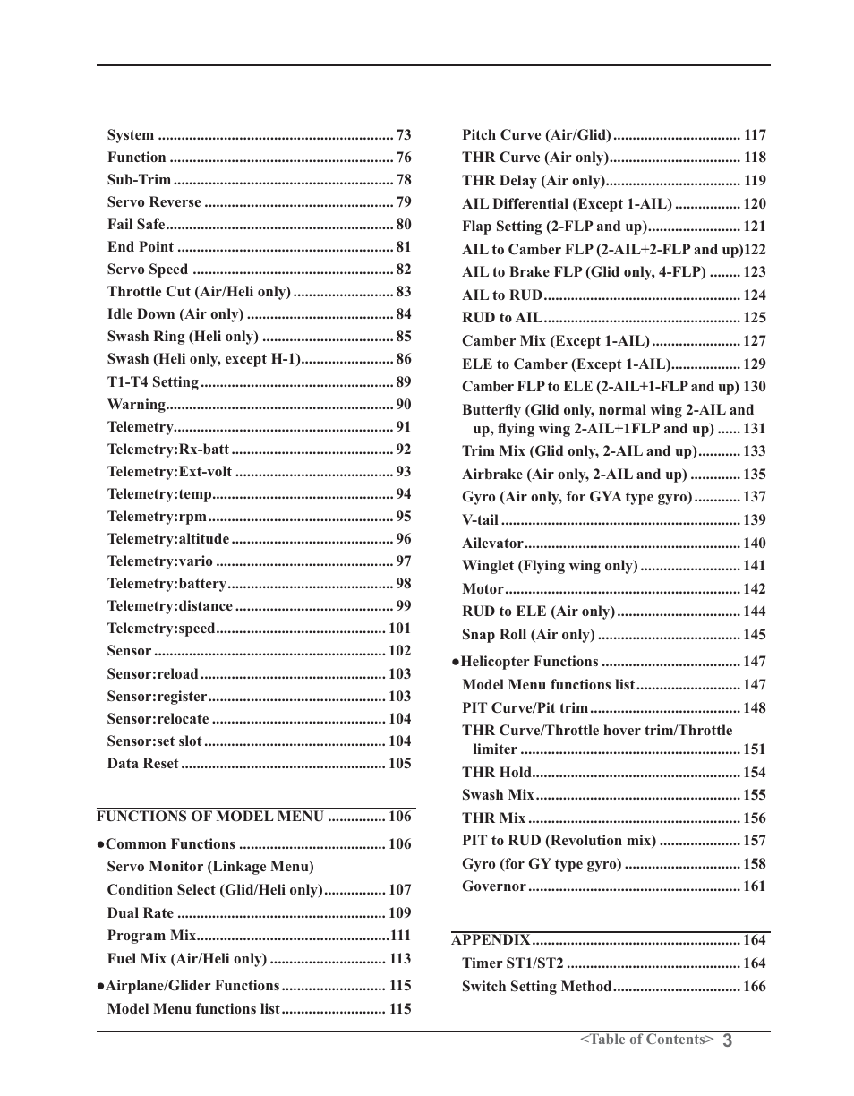 Futaba 14SG 2.4GHz User Manual | Page 4 / 169