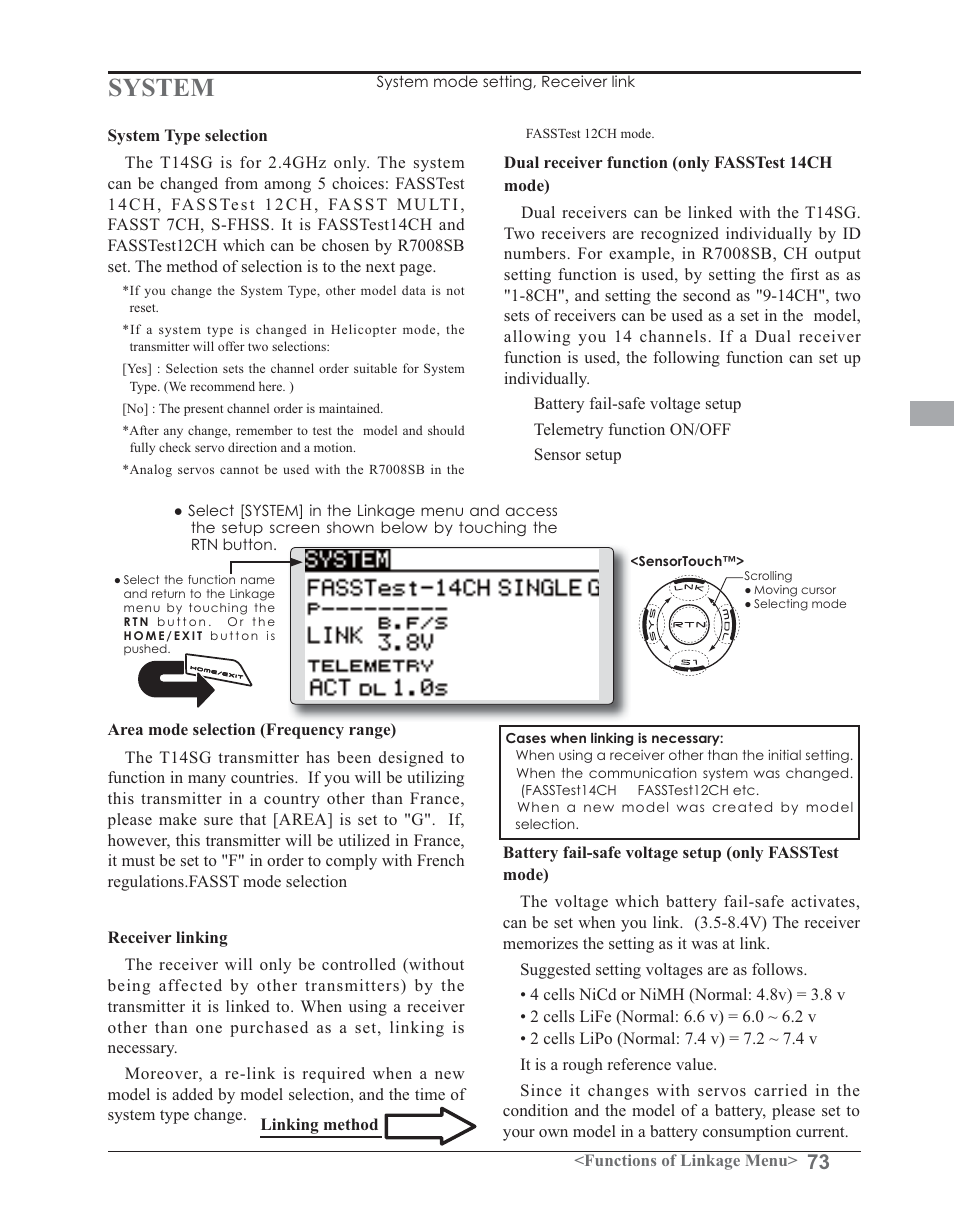 System | Futaba 14SG 2.4GHz User Manual | Page 74 / 169