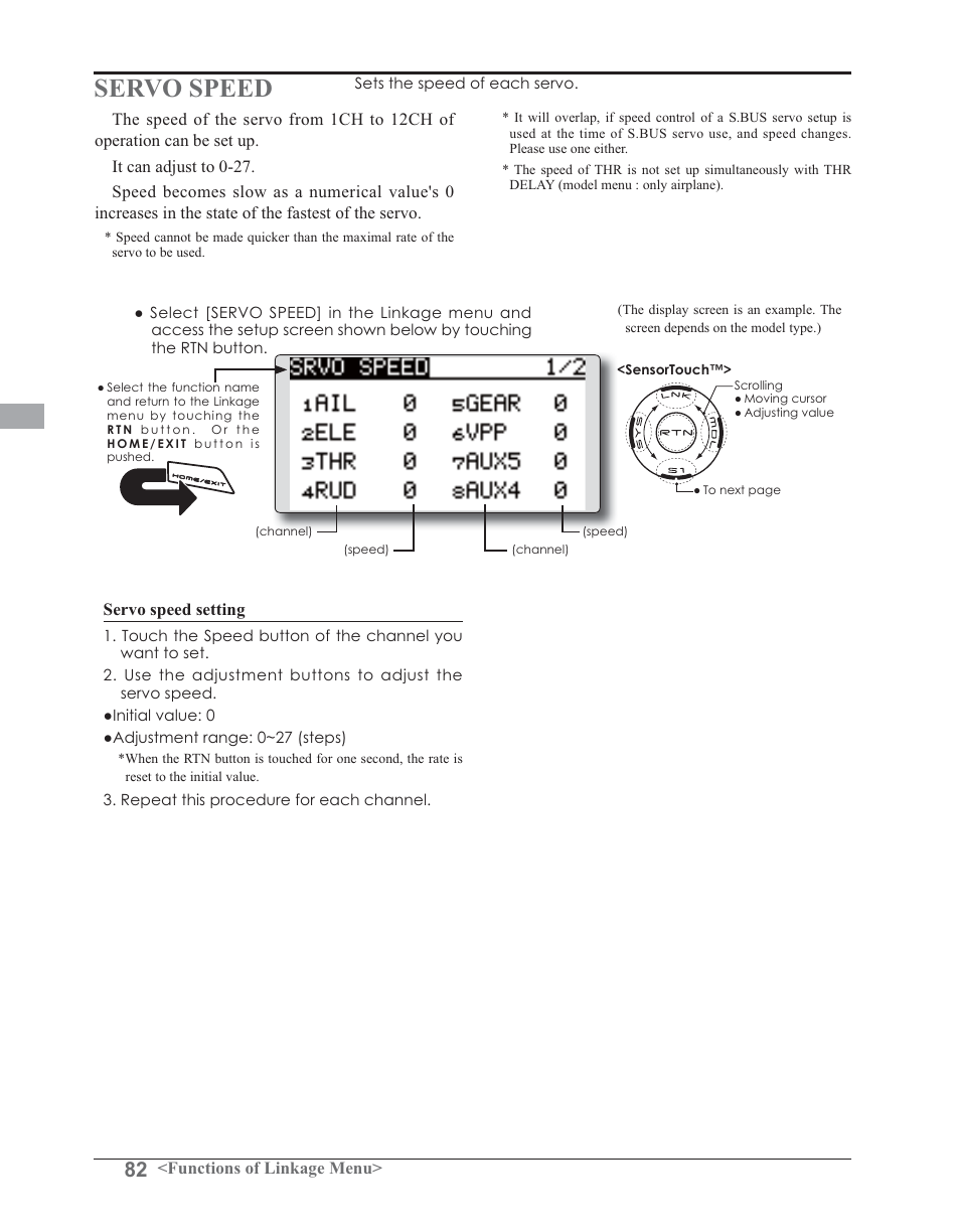Servo speed | Futaba 14SG 2.4GHz User Manual | Page 83 / 169