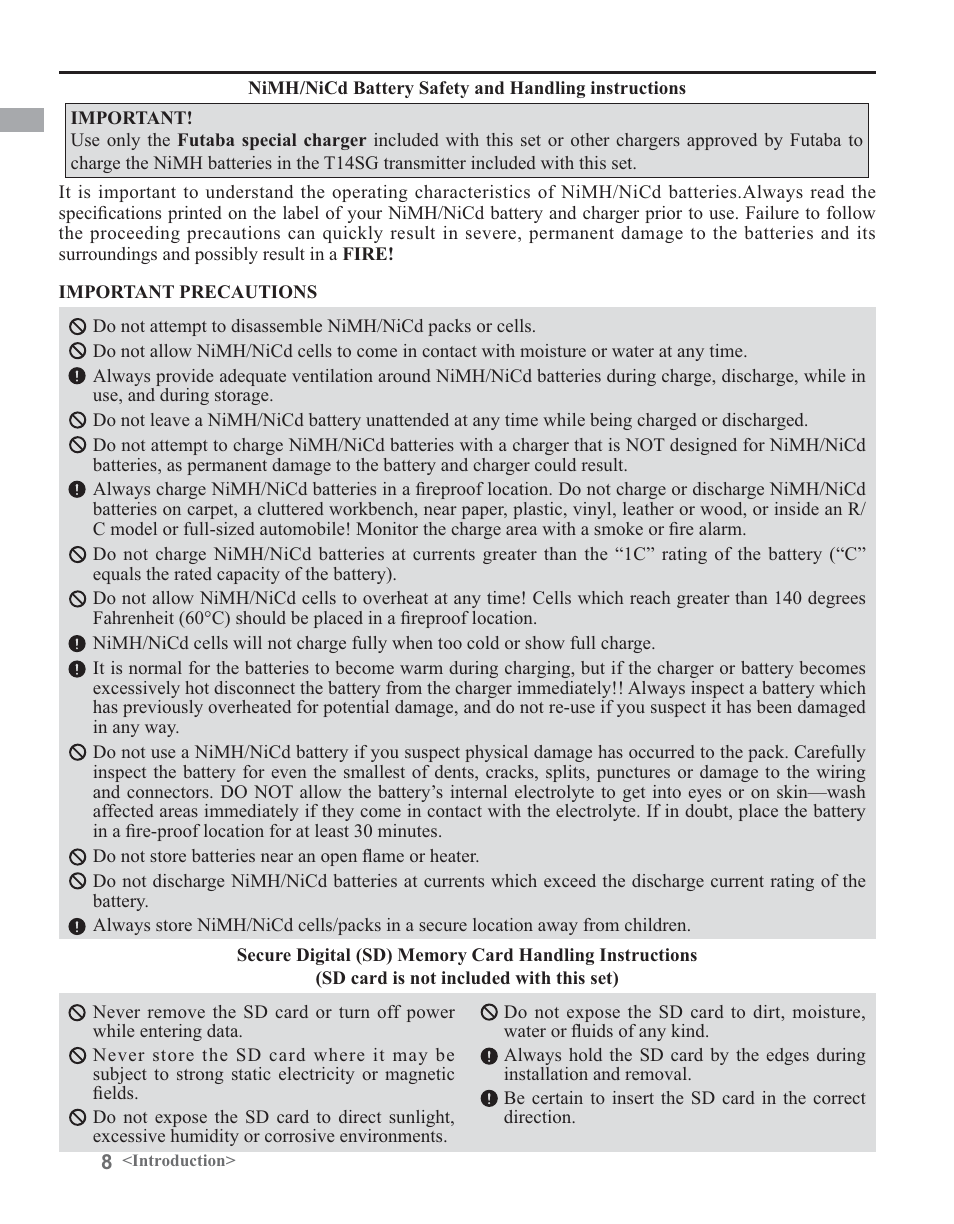 Futaba 14SG 2.4GHz User Manual | Page 9 / 169