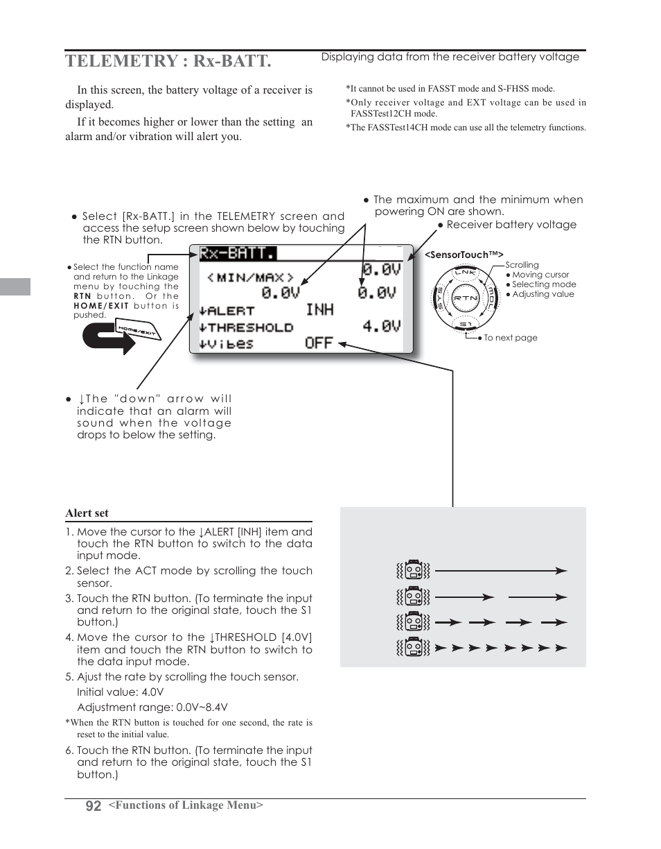 Telemetry : rx-batt | Futaba 14SG 2.4GHz User Manual | Page 93 / 169