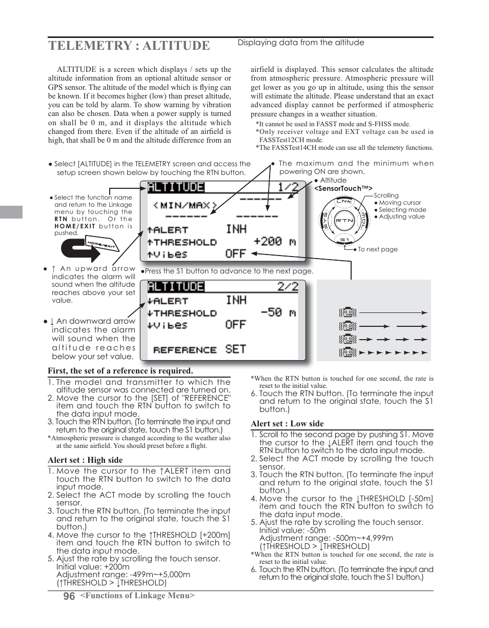 Telemetry : altitude | Futaba 14SG 2.4GHz User Manual | Page 97 / 169