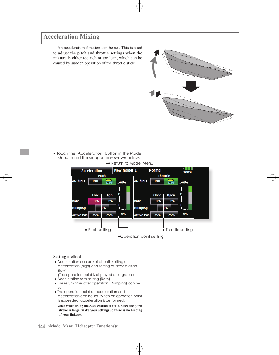 Acceleration mixing | Futaba 18MZ 2.4GHz User Manual | Page 144 / 164