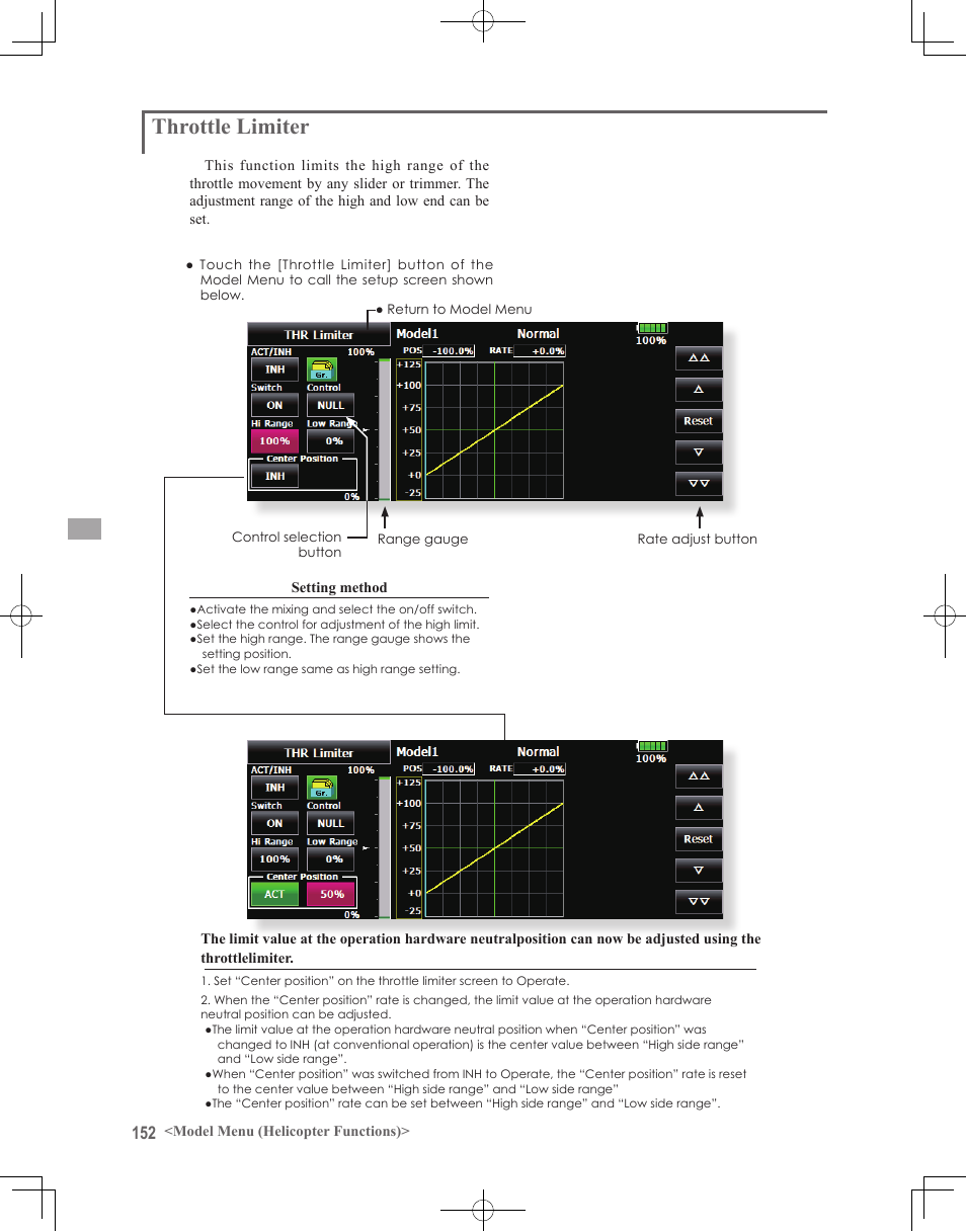 Throttle limiter | Futaba 18MZ 2.4GHz User Manual | Page 152 / 164
