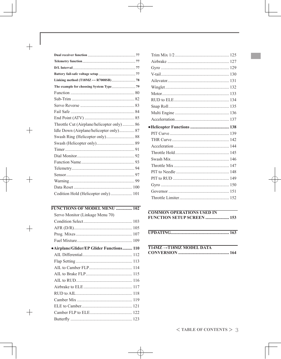 Futaba 18MZ 2.4GHz User Manual | Page 3 / 164