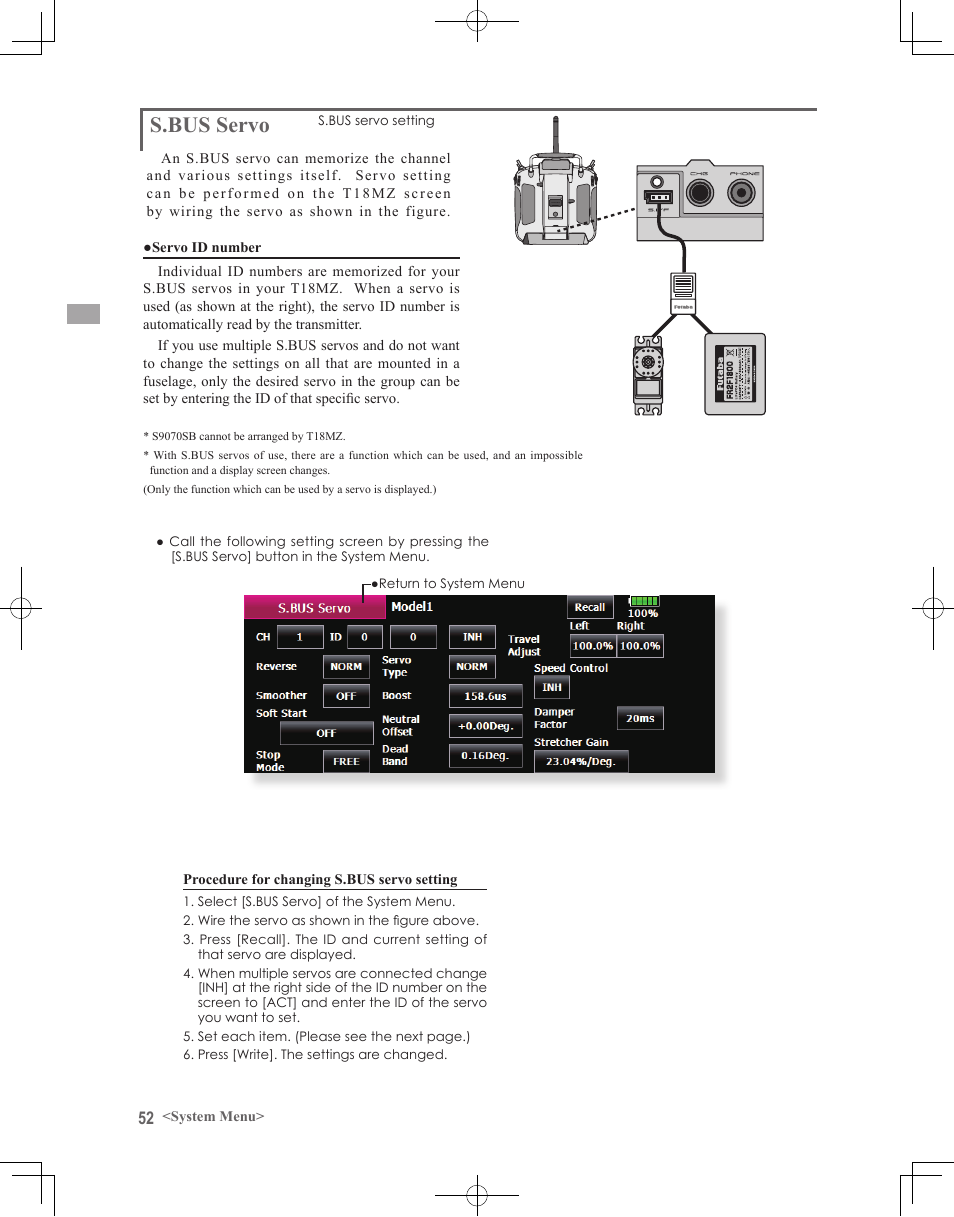 S.bus servo | Futaba 18MZ 2.4GHz User Manual | Page 52 / 164