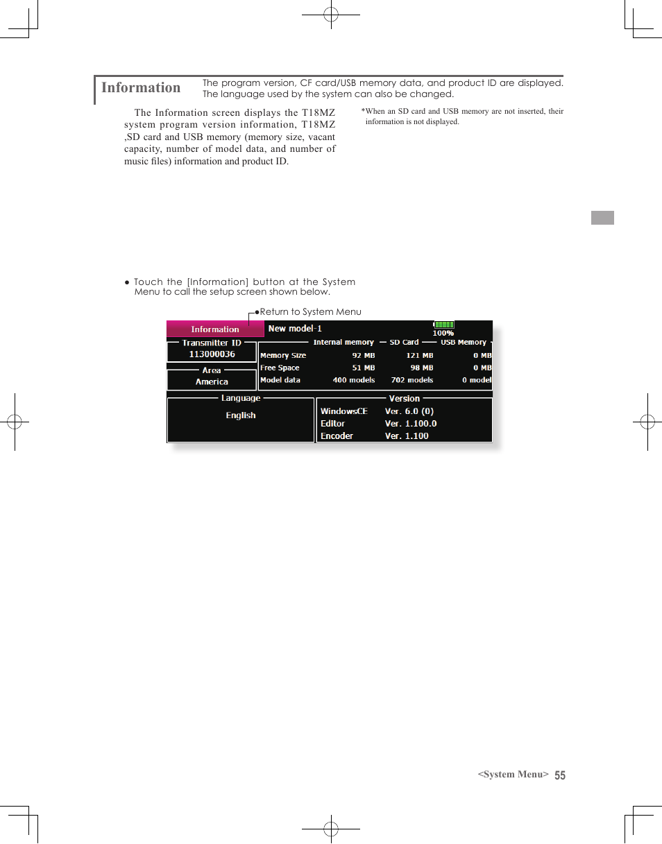 Information | Futaba 18MZ 2.4GHz User Manual | Page 55 / 164