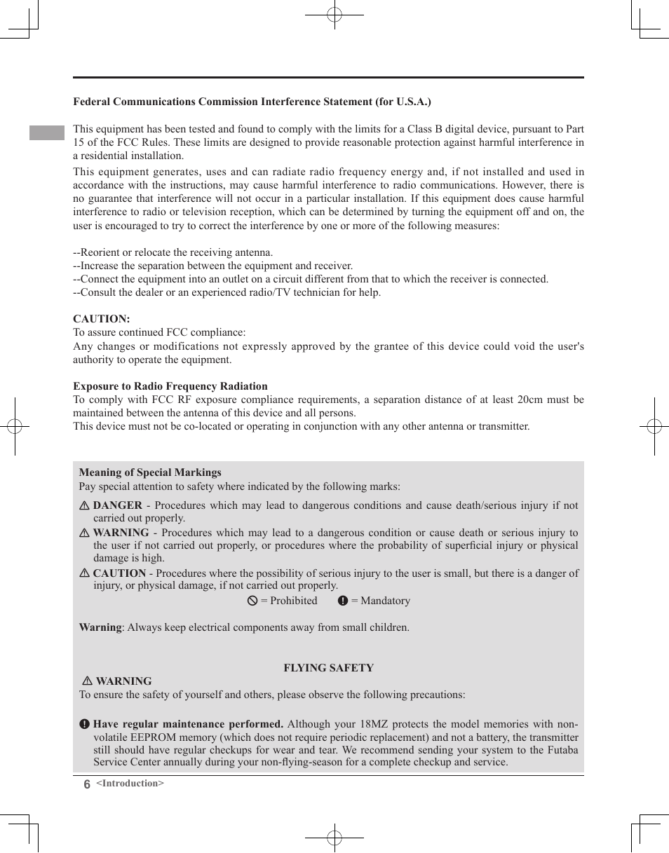 Futaba 18MZ 2.4GHz User Manual | Page 6 / 164