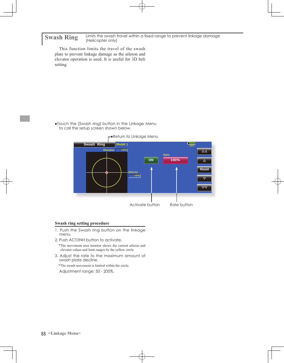 Swash ring | Futaba 18MZ 2.4GHz User Manual | Page 88 / 164