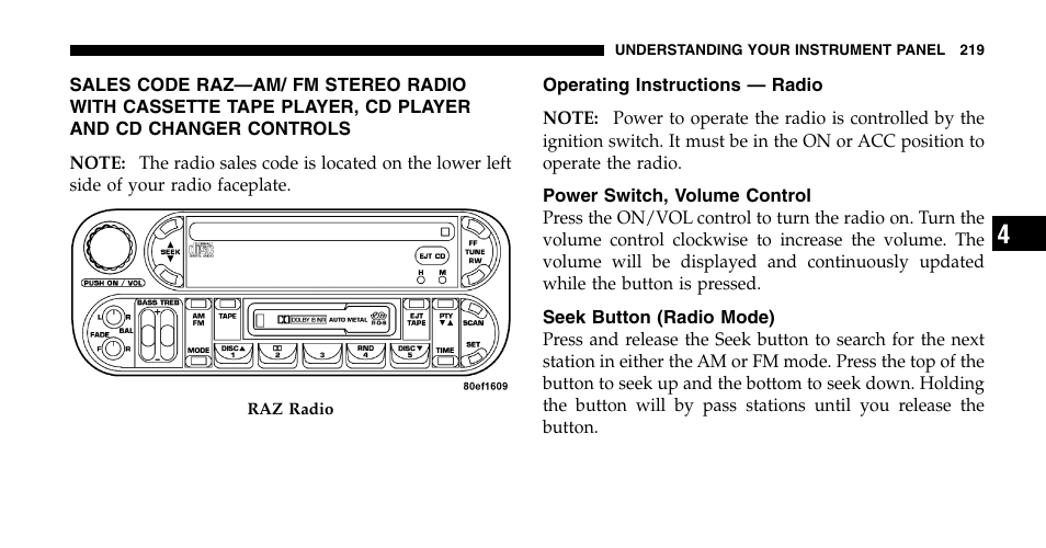 Chrysler 2006 Town and Country User Manual | Page 219 / 496