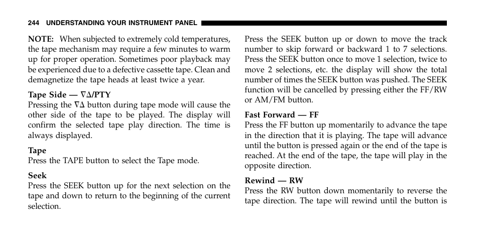 Chrysler 2006 Town and Country User Manual | Page 244 / 496