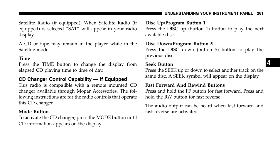 Chrysler 2006 Town and Country User Manual | Page 261 / 496