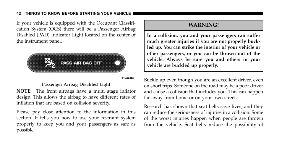 Chrysler 2006 Town and Country User Manual | Page 42 / 496