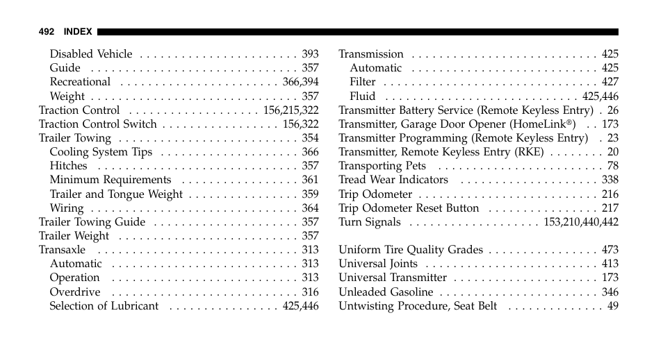 Chrysler 2006 Town and Country User Manual | Page 492 / 496