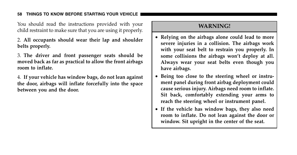 Chrysler 2006 Town and Country User Manual | Page 58 / 496